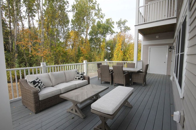 Outdoor deck with seating